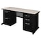 Fusion Fusion Double Pedestal Desks, 24 D X 29 H, 66 W X Wood, Metal MDP6624PL - alternate 1
